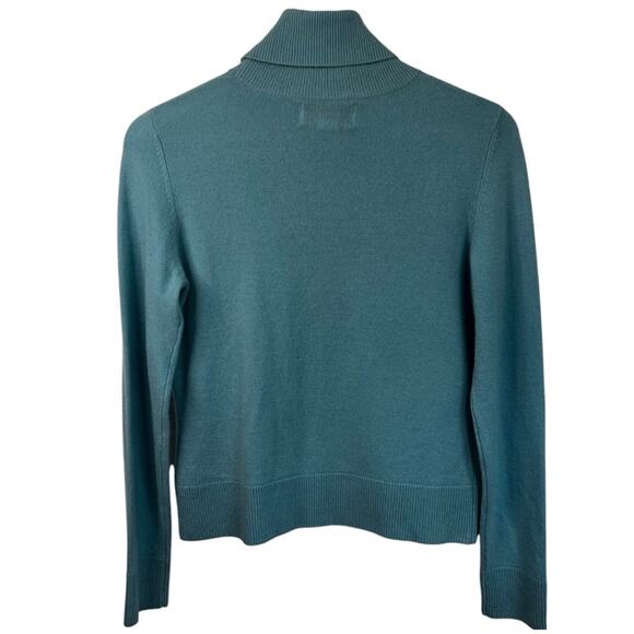 100% Cashmere | Bloomingdale’s Aqua Long Sleeve Turtleneck Sweater | Medium - Picture 2 of 6